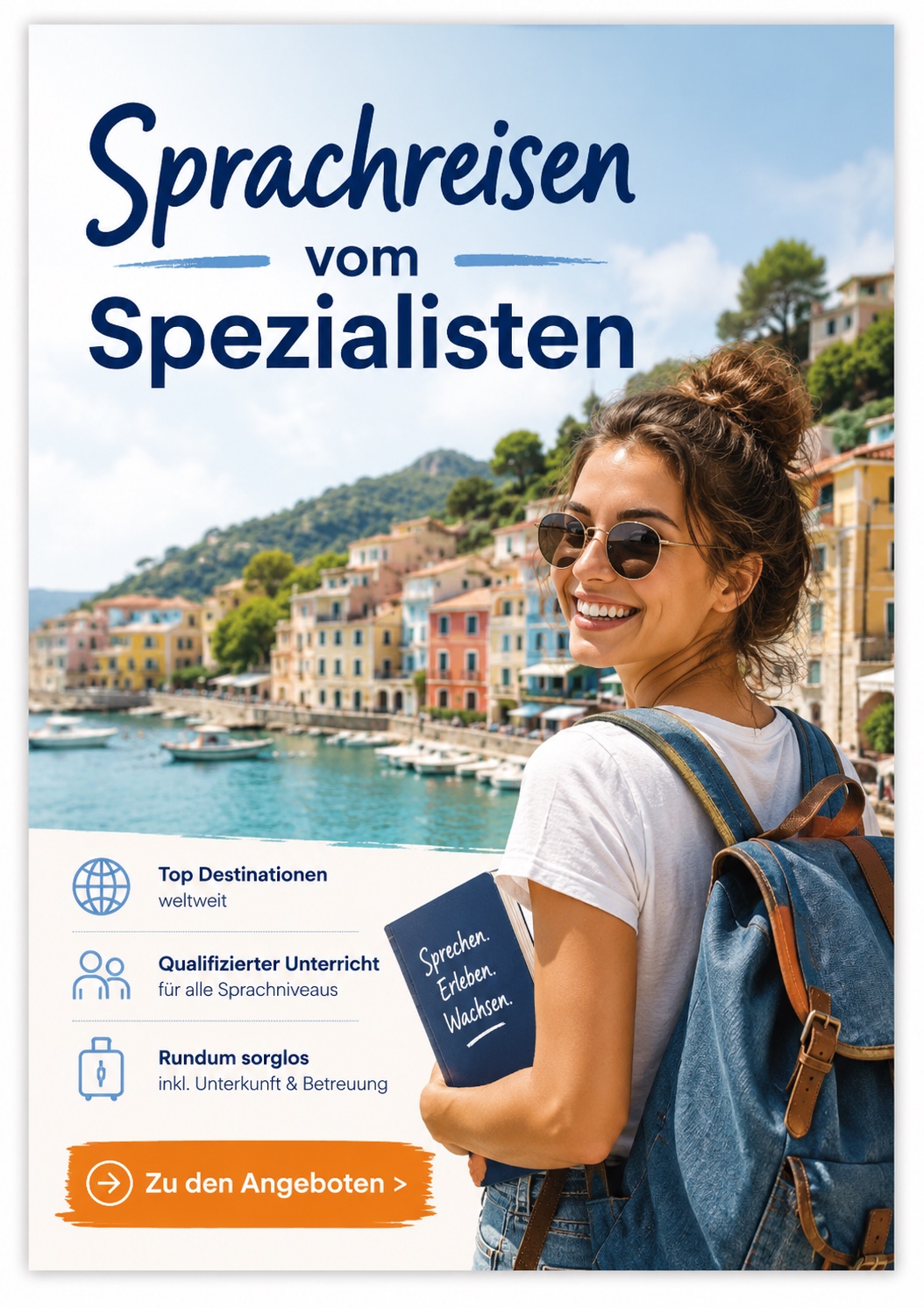 Sprachreisen online bucheen >